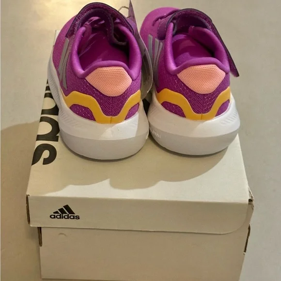 Adidas Kids' Vibrant Purple and Yellow Sneakers - Picture 4 of 4
